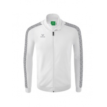 Erima Team Tracktop Essential Sports Jacket - comfortable, ribbed cuffs, side pockets - white/grey Men